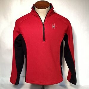 Spyder Red and Black  Sweater Fleece Lined Pullover Men’s size small